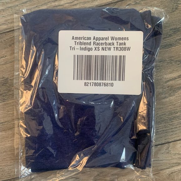 NWT AMERICAN APPAREL WOMEN'S TRIBLEND RACERBACK TANK TOP TRI-INDIGO SMALL - Picture 5 of 10